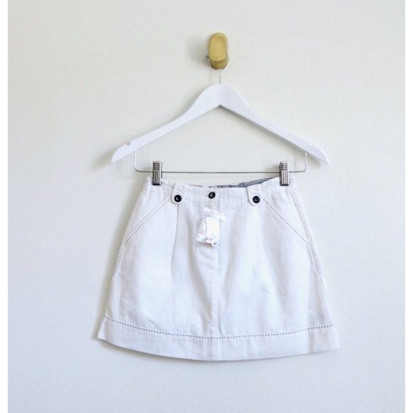 NEW! Jacadi Paris Denim Mini Skirt White Girls SZ 10 - Picture 1 of 7